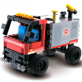Автомобиль-конструктор Mioshi Tech Пожарная машина (163 дет., брызгает водой)