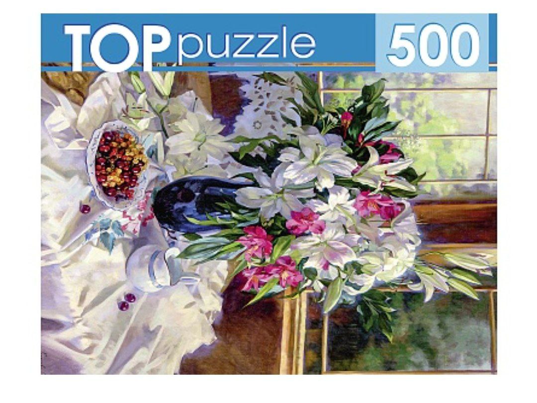 TOPpuzzle. ПАЗЛЫ 500 элементов. РУКТП500-3193 С.ГОРЯЧЕВА. ЛИЛИИ НА ТЕРРАСЕ