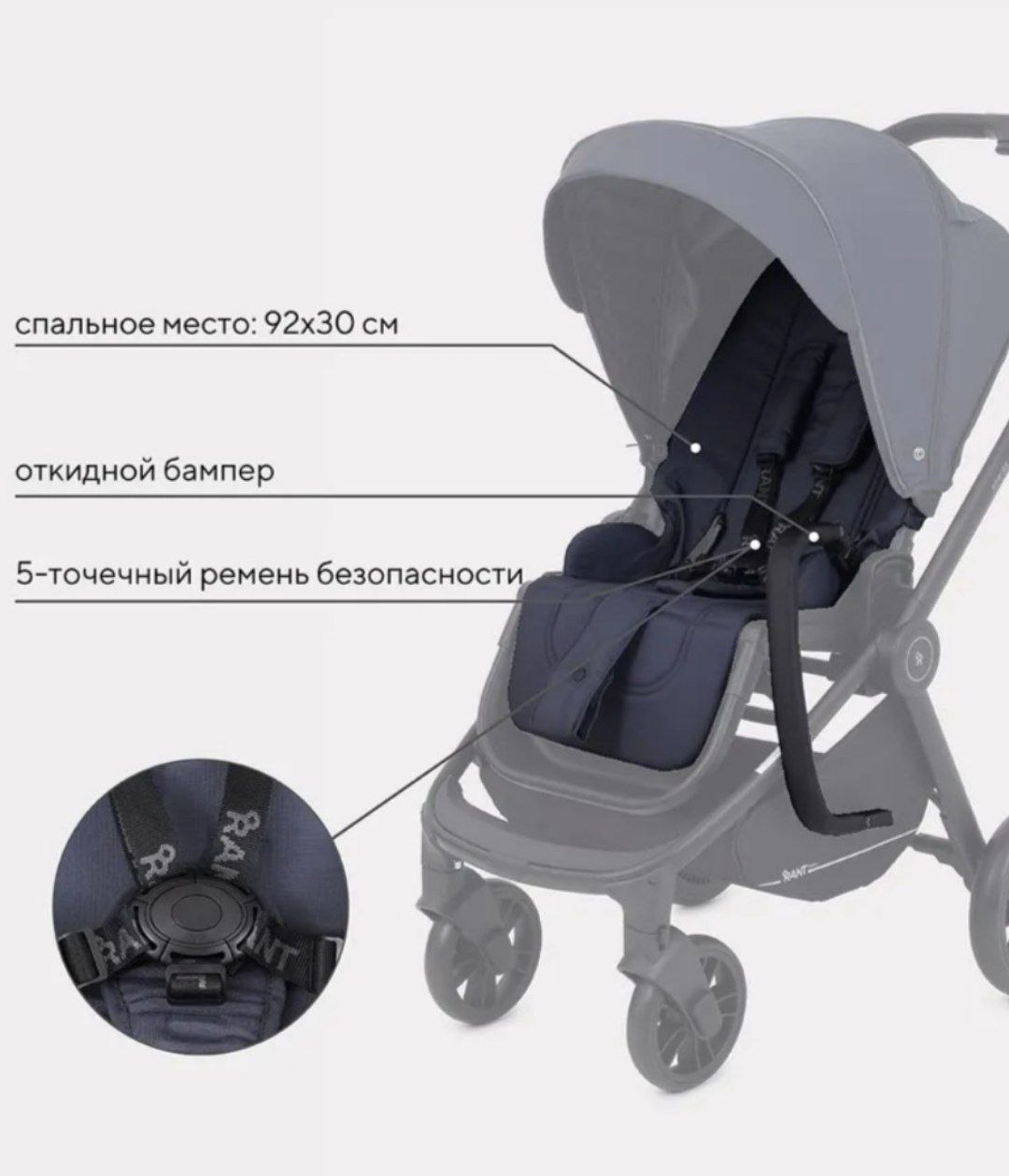 Коляска детская RANT basic ENERGY RA096 Graphite (Вид 5)