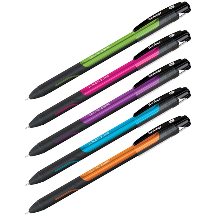 Ручка шарик синий 07мм Color Zone stick СBр_70950 Berlingo