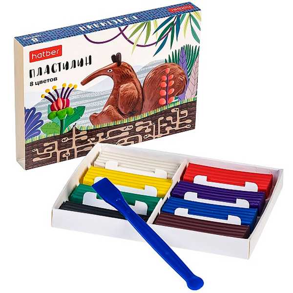 Пластилин 8 цветов 160. со стеком -COLORA- PL_071783 Hatber