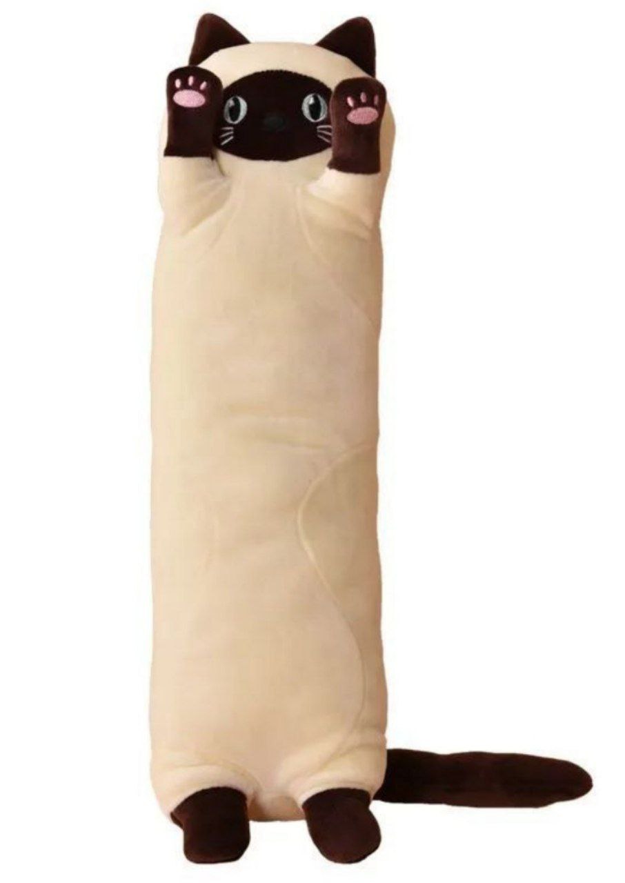 Мягкая игрушка кот-батон ,цвет бежевый,50см