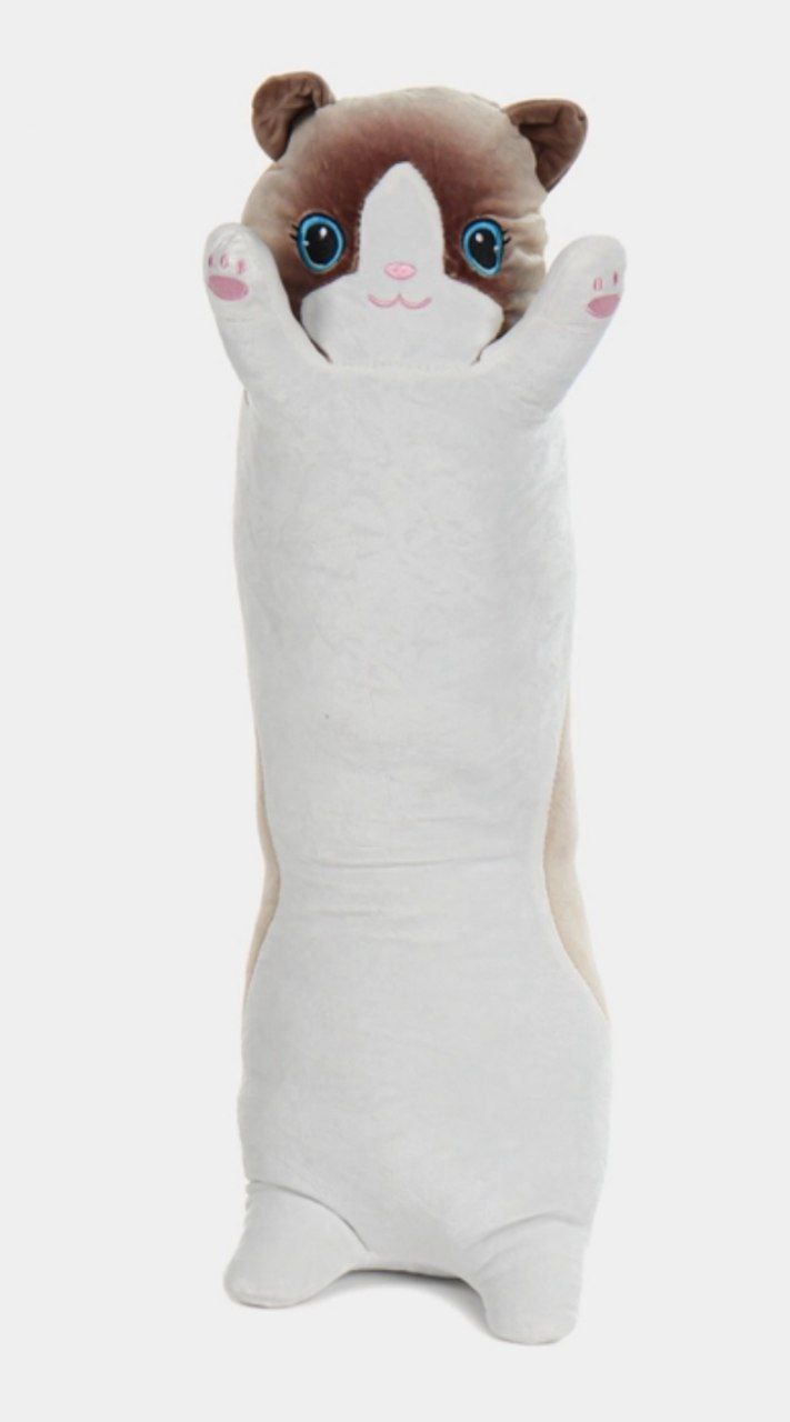 Мягкая игрушка кот-батон ,цвет белый,50см