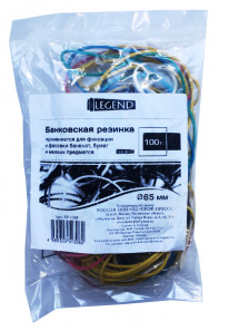 TM LegendБанковская резинка 60мм цветная (БР-1308) 100г в упаковке