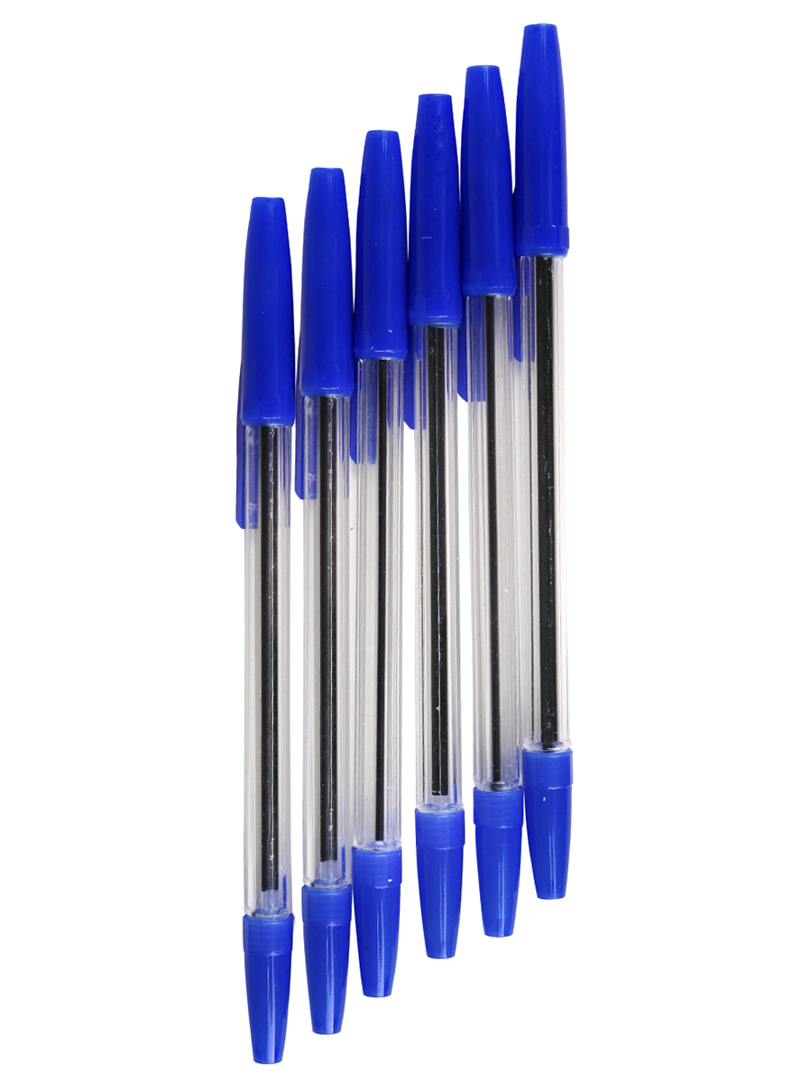    TMProfit Набор ручек  шариковых (РШ-4558) d=0,7мм,6шт(синие)с проз корп,в пакете с европодвесом
