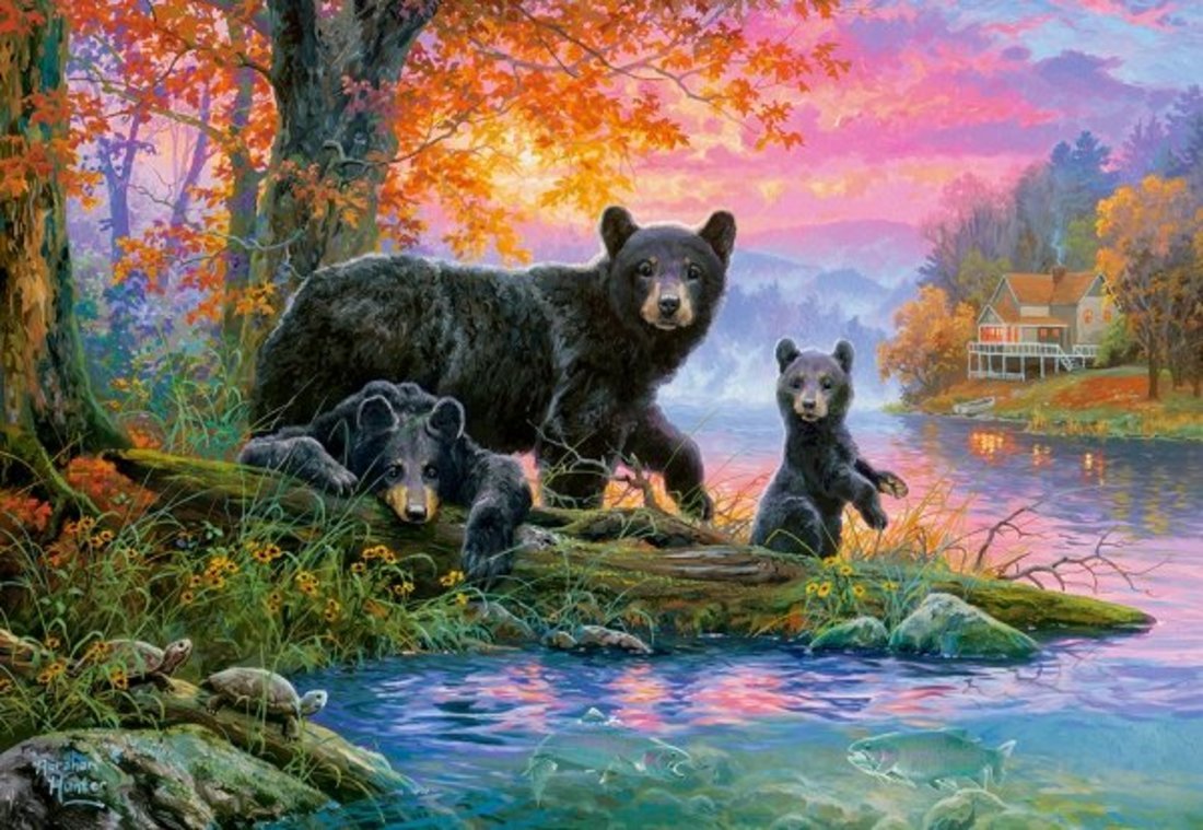 Пазлы 1000 Медведи на рыбалке (Фото 1)