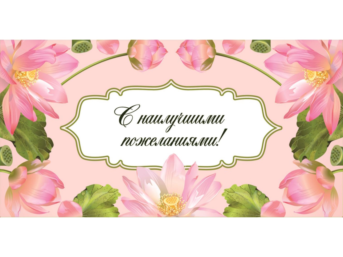 OPTIMA Конверт для денег С наилучшими пожеланиями! (цветы на розовом) 1-04-0458