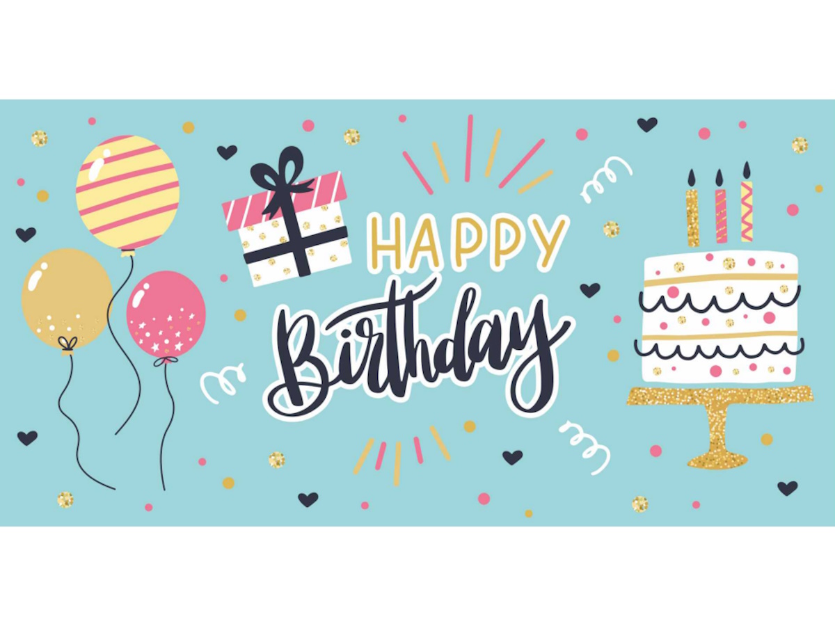 Конверт для денег Happy Birthday! (шарики, подарки и торт) 1-05-0247 (Вид 1)