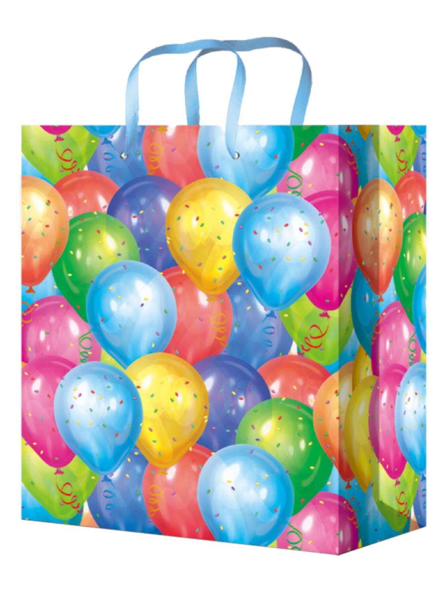 Пакет подарочный с глянцевой ламинацией 54х44х16 см Яркие воздушные шары, 157 г ПКП-4351 (Вид 1)