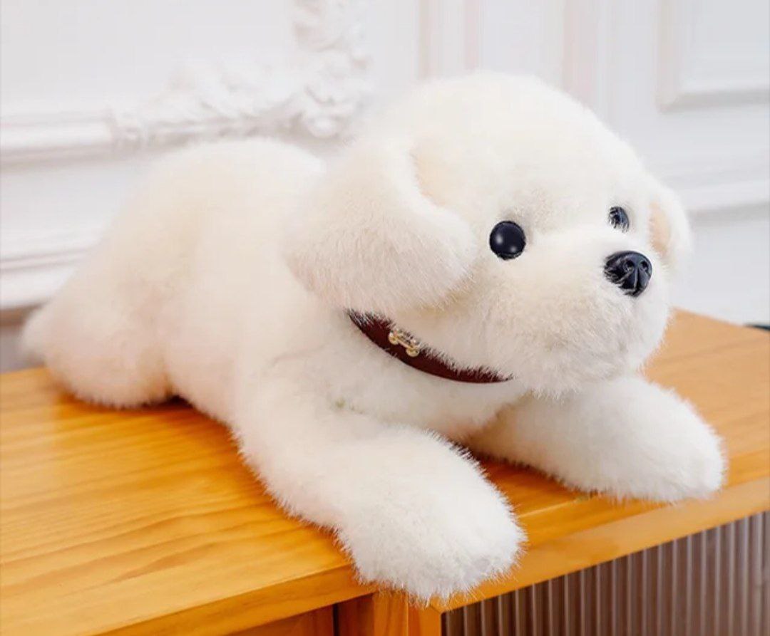 Мягкая игрушка собачка ,цвет белый,40 см арт.K555-419