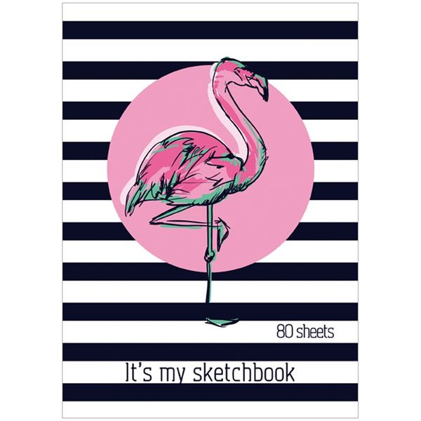 Скетчбук А5 80л. Flamingo sketch розовый тонированный блок (BG)