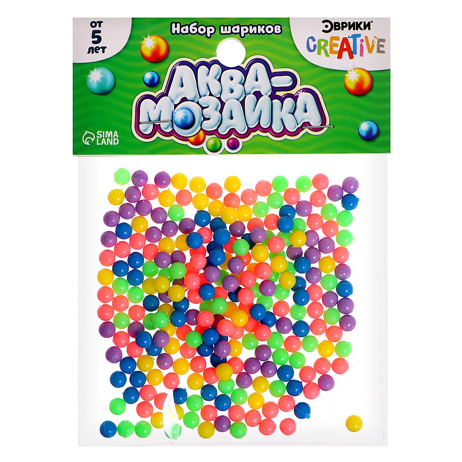 ЭВРИКИ Аквамозаика Набор шариков, 250 штук, зеленые   5502595 (Фото 1)