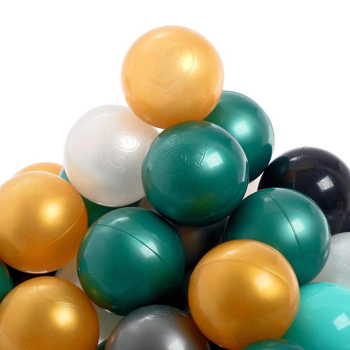 Набор шаров 150 шт (бирюзовый. , серебро, зеленый метал., золотой  , белый перл. , черный  ) 5136278