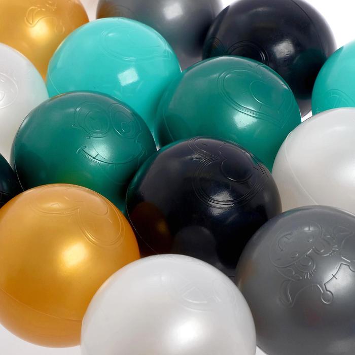 Набор шаров 150 шт (бирюзовый. , серебро, зеленый метал., золотой  , белый перл. , черный  ) 5136278 (Вид 2)