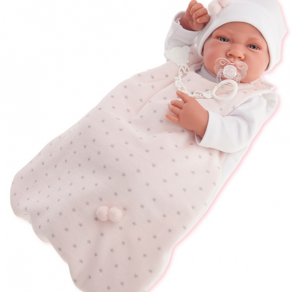 Кукла-младенец Кармела в розовом.  42 см