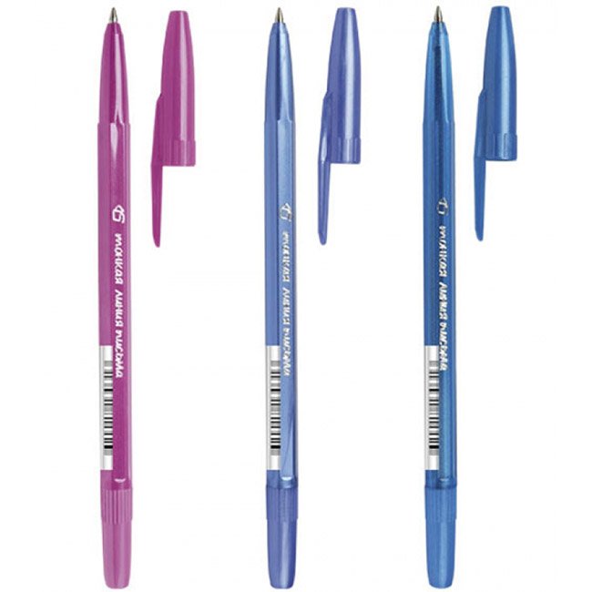 Ручка шарик синий на масляной основе 0,7мм Metallic РК33 СТАММ  (Вид 1)