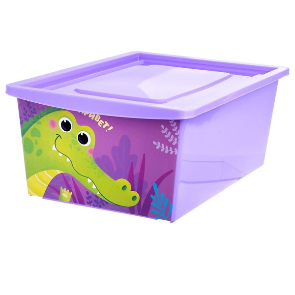 Ящик универсальный для хранения с крышкой,объем 30 л. Цвет : фиолетовый 5122425
