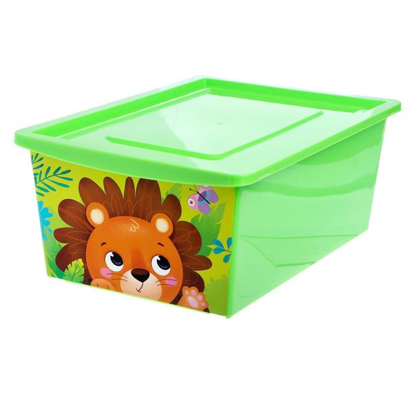 Ящик универсальный для хранения с крышкой,объем 30 л. Цвет : зеленый 5122423