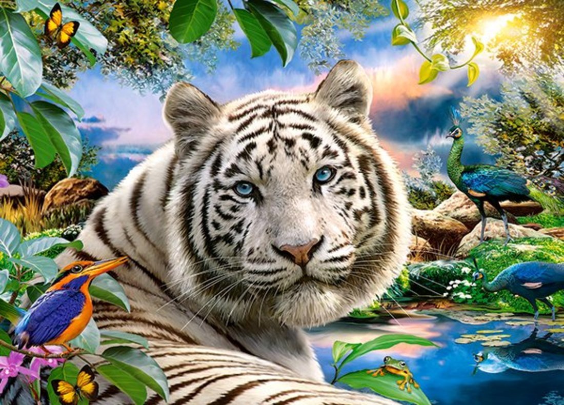 Пазлы 180 Белый тигр (Вид 1)