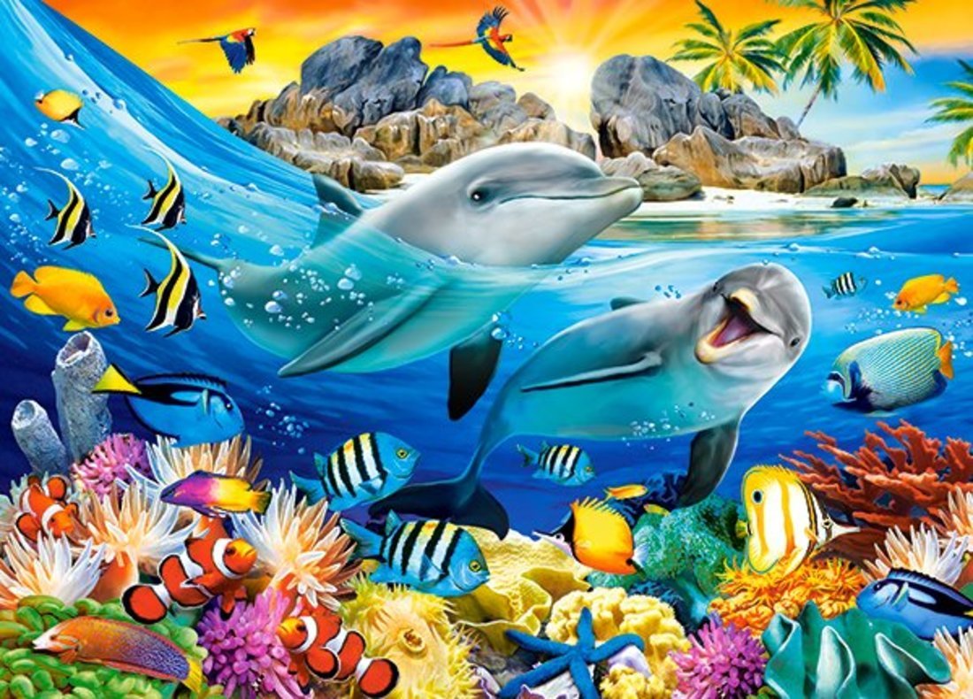 Пазл 180 Дельфины в тропиках В1-018468 Castor Land