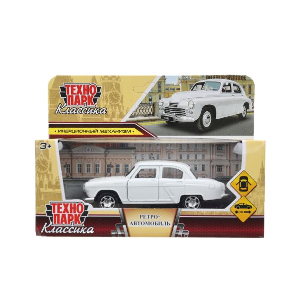 Машина металл РЕТРО АВТОМОБИЛЬ длина 12 см,двери,инерц, белый, кор. Технопарк RETRODY-12-WH-WOD