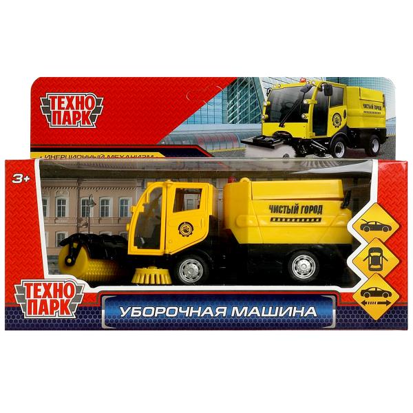 Машина металл УБОРОЧНАЯ МАШИНА 15,5 см, двери, багаж, желтая, кор. Технопарк VACCAR-12-YE