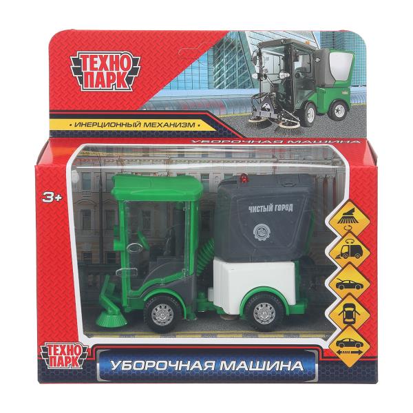 Машина металл УБОРОЧНАЯ МАШИНА 11 см, двери, багаж, зеленый, кор. Технопарк VACCAR-11-GN