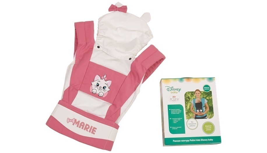 Рюкзак-кенгуру Polini kids Disney baby Кошка Мари, с вышивкой, розовый (Вид 2)