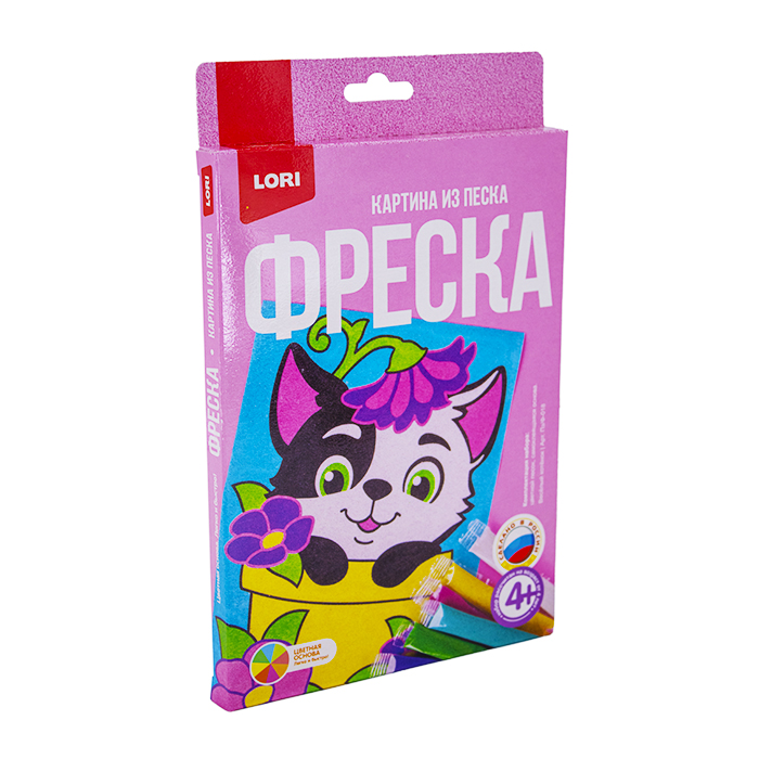 Пз/ф-018 Фреска. Картина из песка Весёлый котёнок (Вид 2)