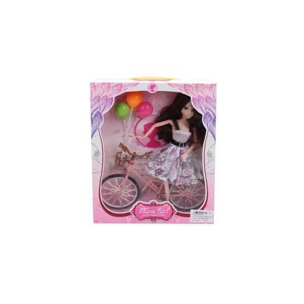 Кукла 29 см с велосипедом и шариками, шарнирная, в ассорт., кор