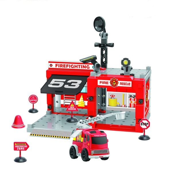 Парковка - конструктор Пожарная станция, с отверткой, 1 машина   2610560