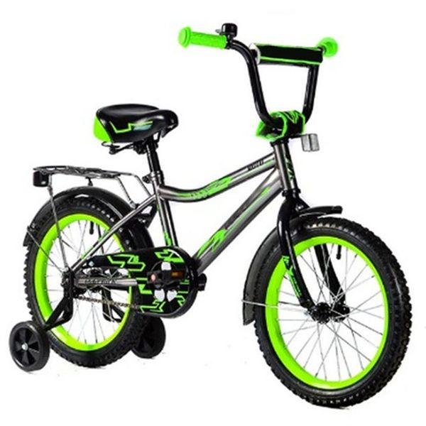 Велосипед 2-х 16 KOTOBIKE Moto зелено-серый KT-Moto-16-Grey-800-20 (Вид 1)