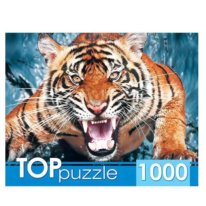TOPpuzzle. ПАЗЛЫ 1000 элементов. ГИТП1000-2145 Грозный тигр (Вид 1)