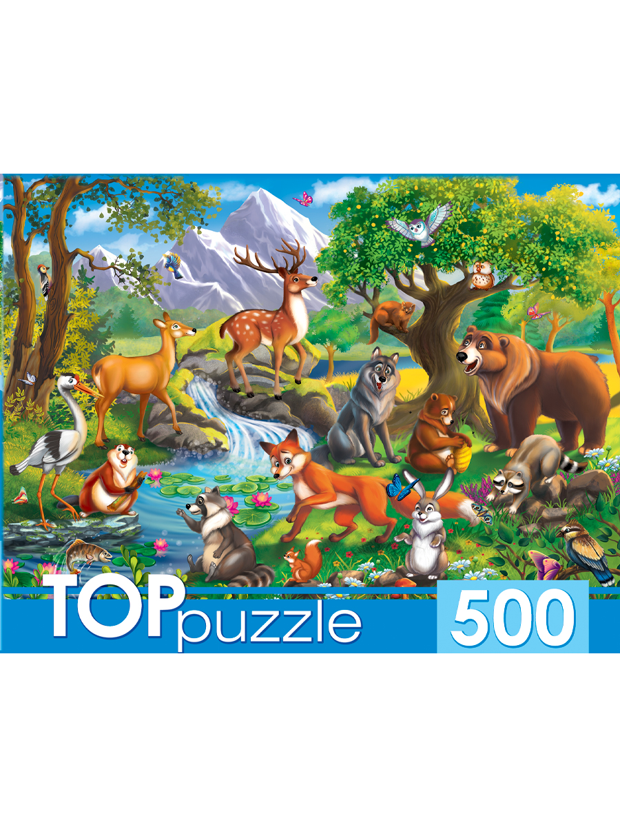 TOPpuzzle. ПАЗЛЫ 500 элементов. ХТП500-4129 ЛЕСНЫЕ ЖИВОТНЫЕ (Вид 1)