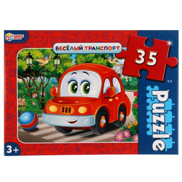 Весёлый транспорт. Макси-пазлы в коробке. 35 деталей. 180х127х35 мм. Умные игры  4680107968371