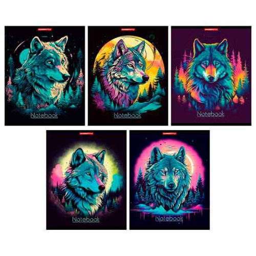 Тетрадь 96 л. клетка Волки EAC-14144/5