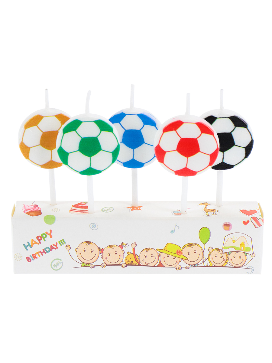 Свечи для торта на пиках. Разноцветные мячи, 5 шт С-3002 (Вид 1)