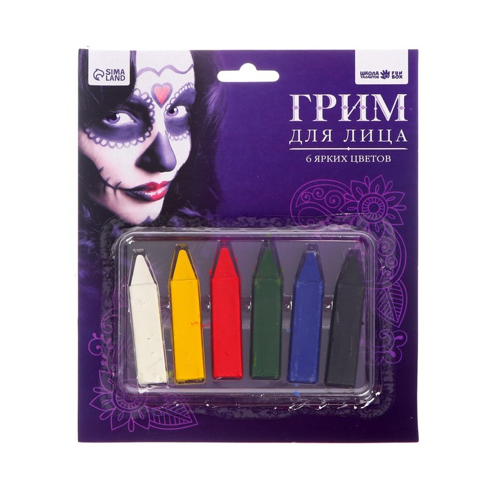 Грим - карандаши для лица, 6 цветов по 0,9 гр   2512459