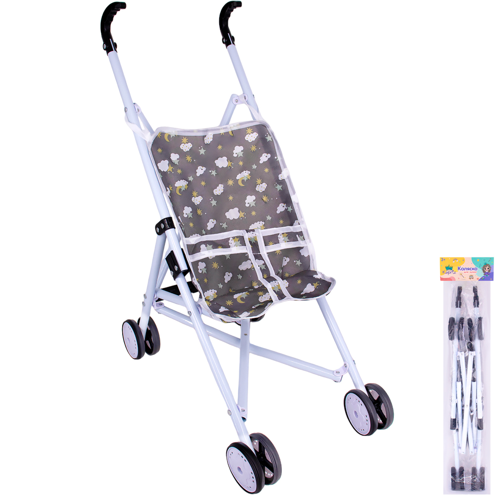 Коляска для куклы Miss Kapriz MKT817-1 Звездное небо в пак.