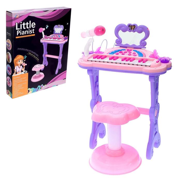Пианино Мечта девочки, с USB и MP3 - разъемами,  стульчиком, зеркалом, микрофоном   3289199