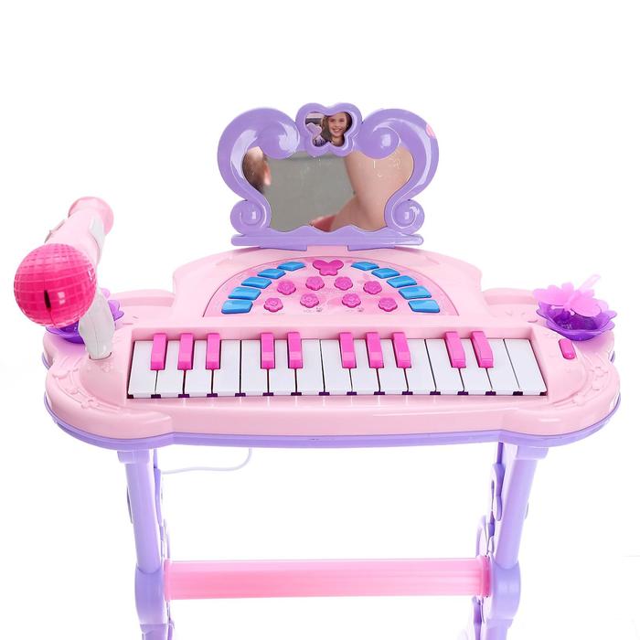 Пианино Мечта девочки, с USB и MP3 - разъемами,  стульчиком, зеркалом, микрофоном   3289199 (Вид 2)