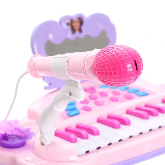 Пианино Мечта девочки, с USB и MP3 - разъемами,  стульчиком, зеркалом, микрофоном   3289199 (Вид 3)
