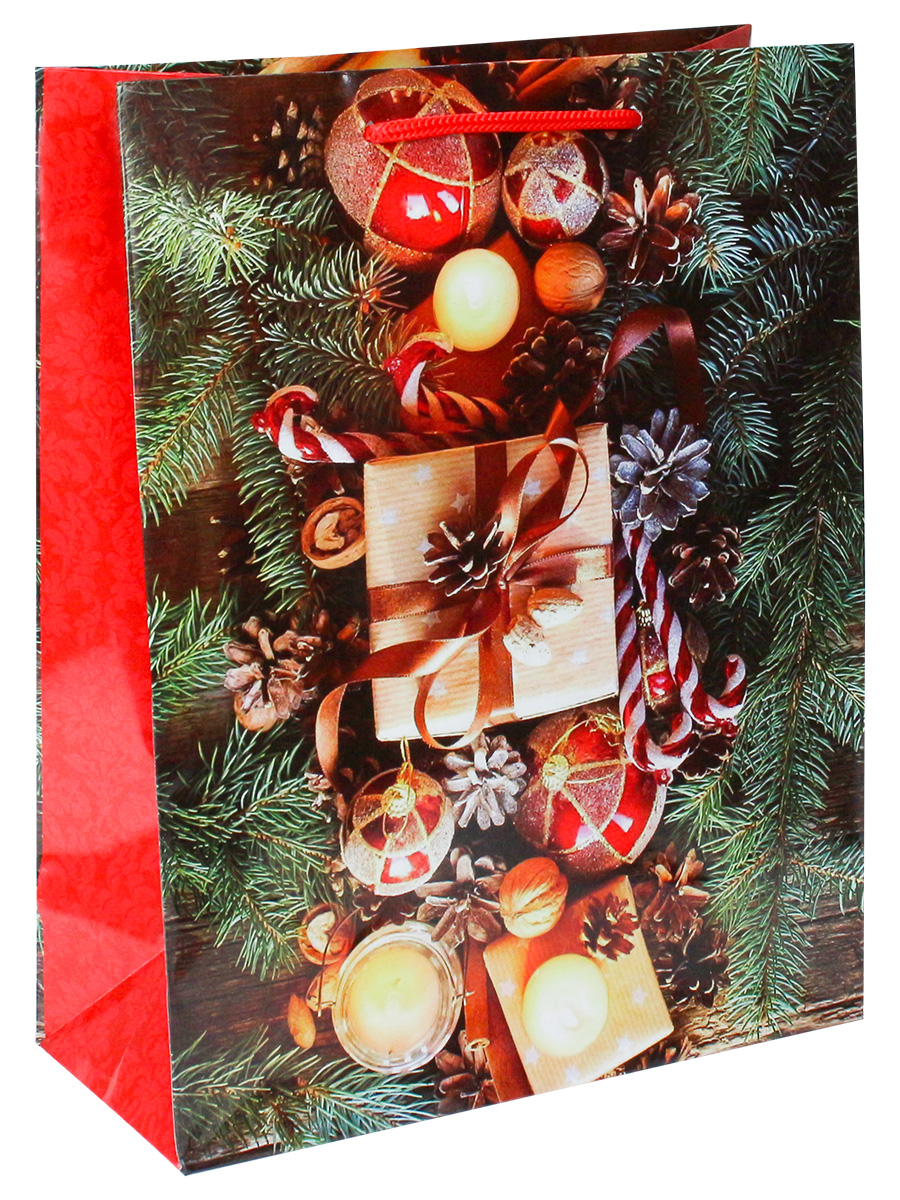 Optima Пакет подарочный с глянцевой ламинацией 18x23x8 см  (М)  Наступило Рождество, 128г   ПКП-6109 (Вид 1)