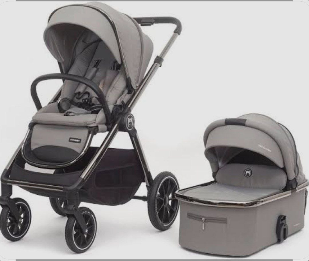 Детская коляска,цвет серый арт.K345 2 в 1  Ining baby