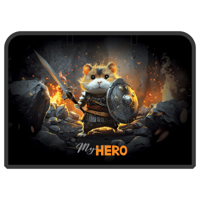 Папка с ручками А4 ArtSpace Hamster hero, пластик, на молнии, 70мм