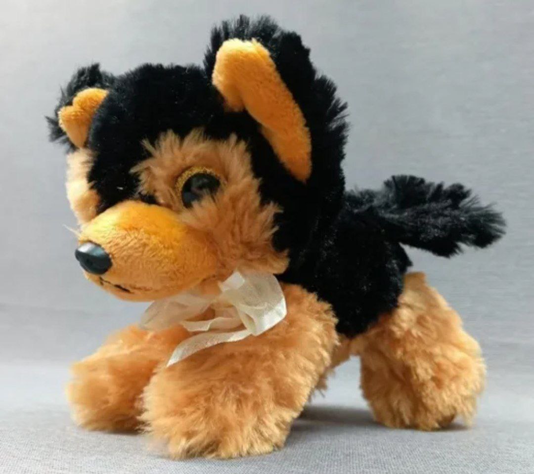 Мягкая игрушка собачка ,цвет черный/коричневый,20 см