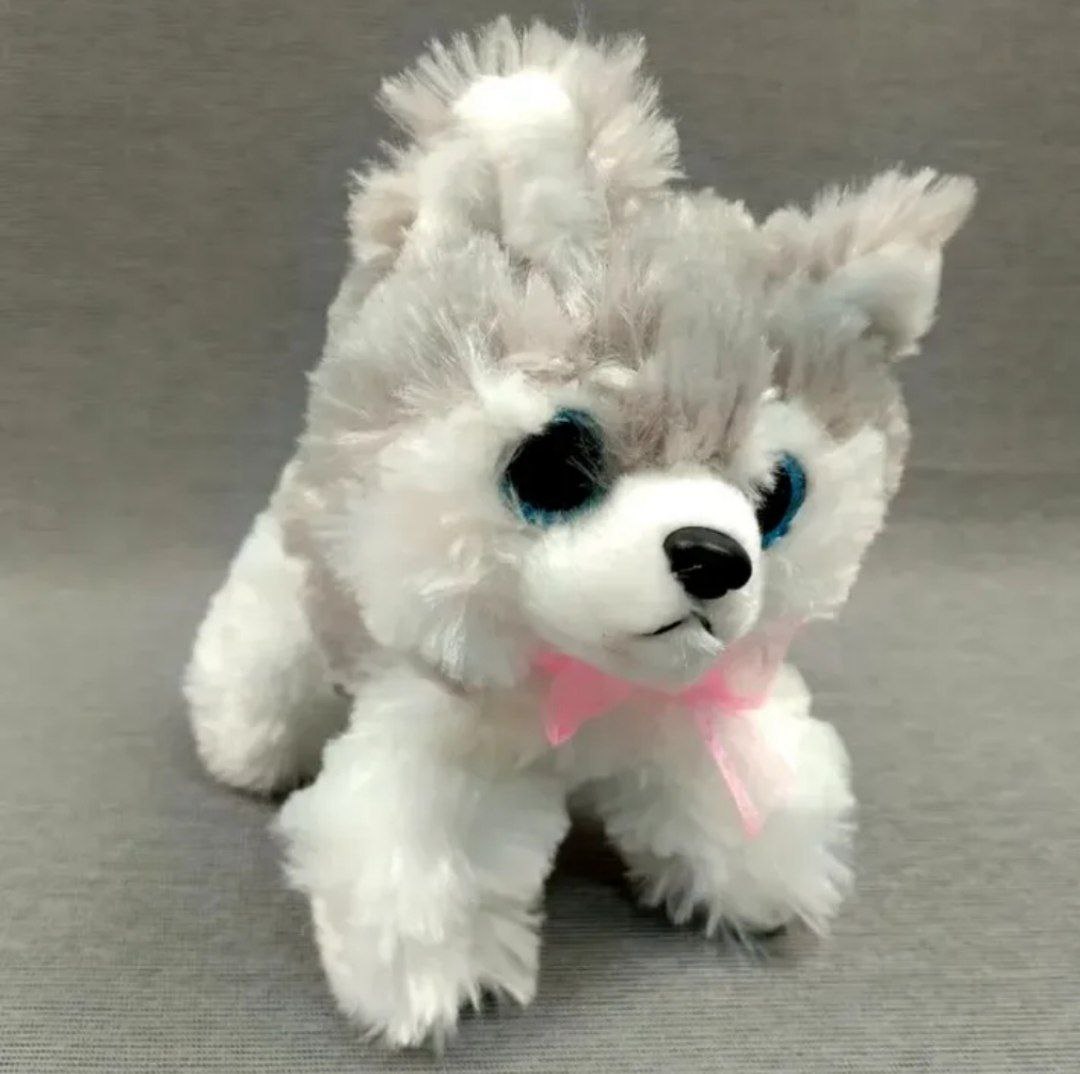 Мягкая игрушка собачка ,цвет серый/белый,20 см