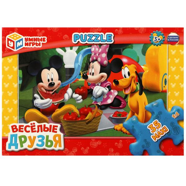 Весёлые друзья. Макси-пазлы. Пазл 35 деталей. 180х127х35мм. Умные игры 4650250583370