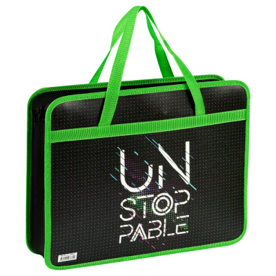 Папка с ручками А4 ArtSpace Unstopable, пластик, на молнии, 80мм