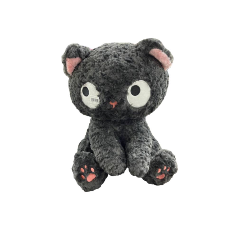Мягкая игрушка Кот черный с большими глазами сидит 40см